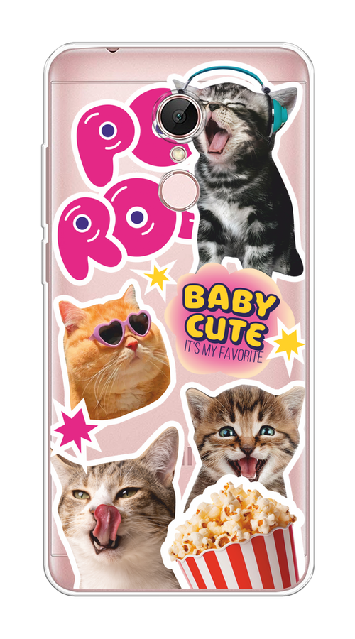 

Чехол на Xiaomi Redmi 5 "Popcorn cats", Серый;коричневый;розовый, 33050-1