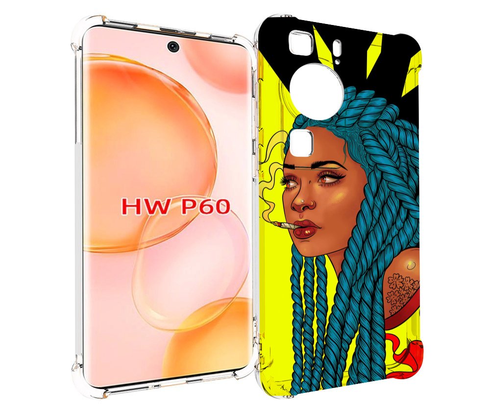 

Чехол MyPads девушка с запутанными волосами синий женский для Huawei P60, Tocco