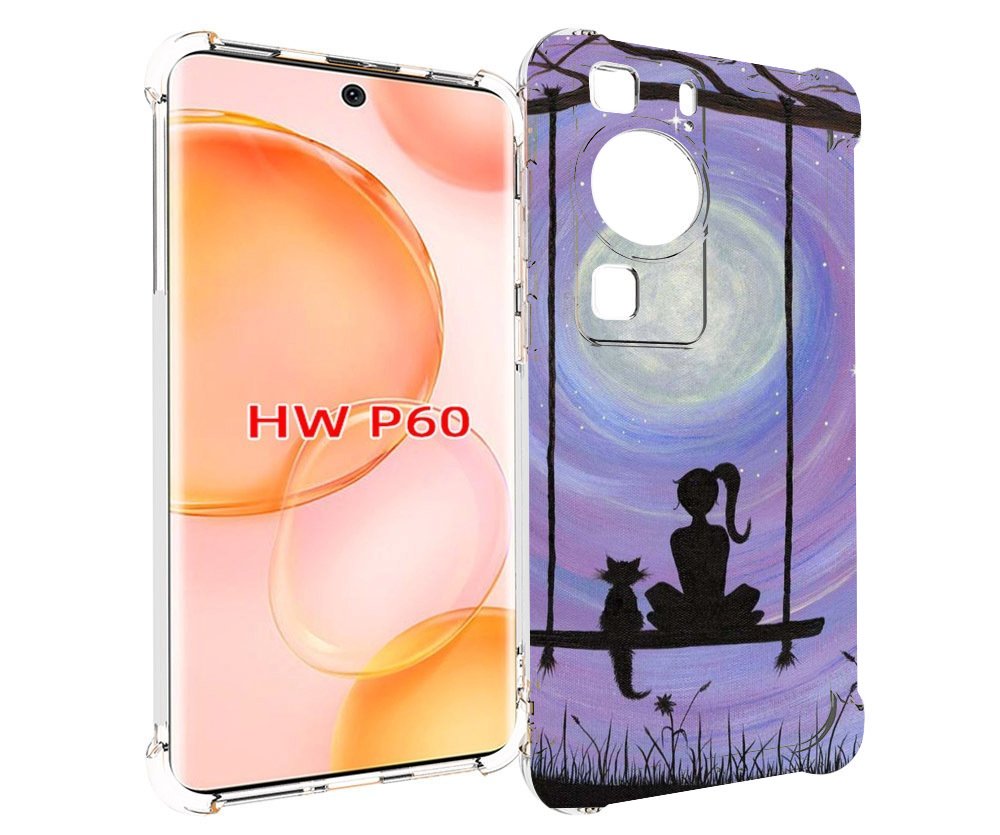 

Чехол MyPads девушка с котом на качеле женский для Huawei P60, Tocco
