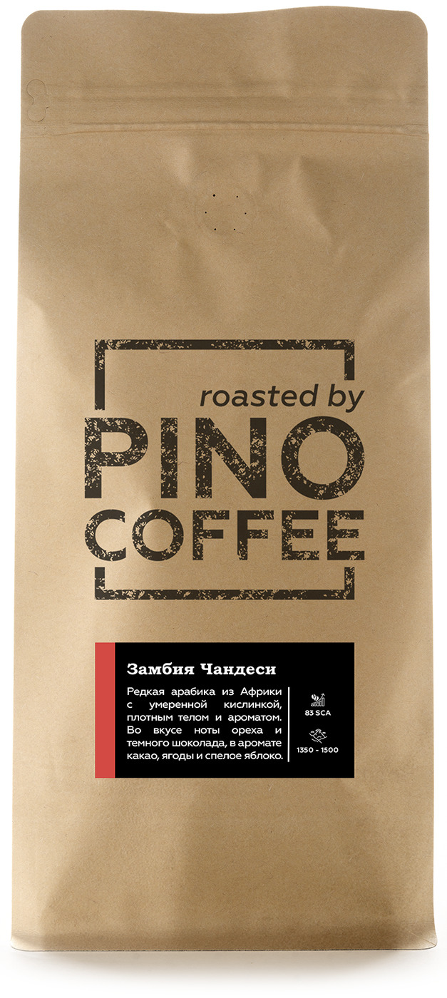 

Свежеобжаренный кофе PINOCOFFEE Замбия Чандеси 1000 гр в зернах, ChandesiZA