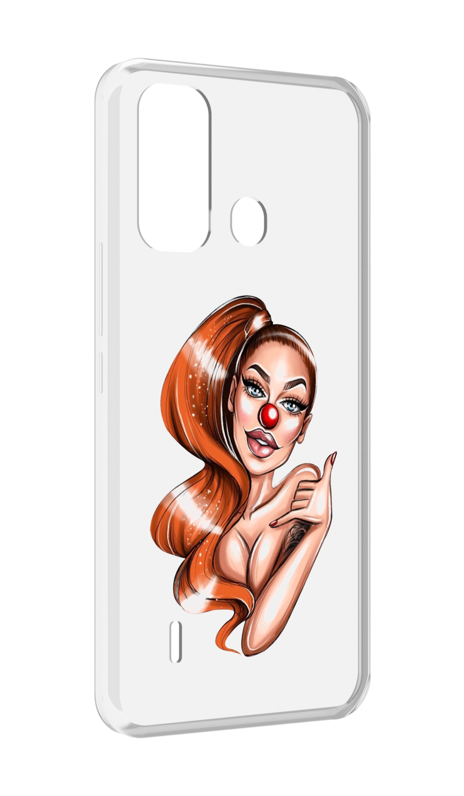 

Чехол MyPads девушка-клоун для ITEL A49 / A58 / A58 Pro, Прозрачный, Tocco