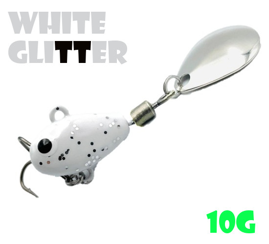 Тейл-Спиннер Uf-Studio Hurricane 10g #White Glitter
