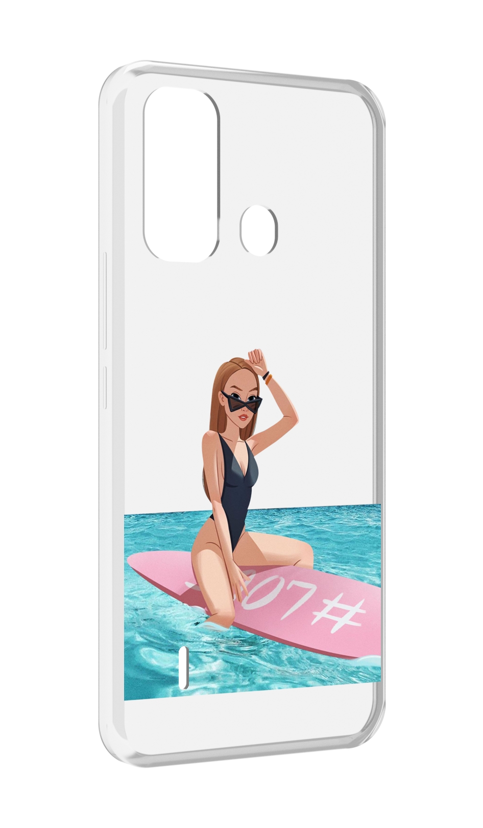 

Чехол MyPads девушка-на-серфе женский для ITEL A49 / A58 / A58 Pro, Прозрачный, Tocco