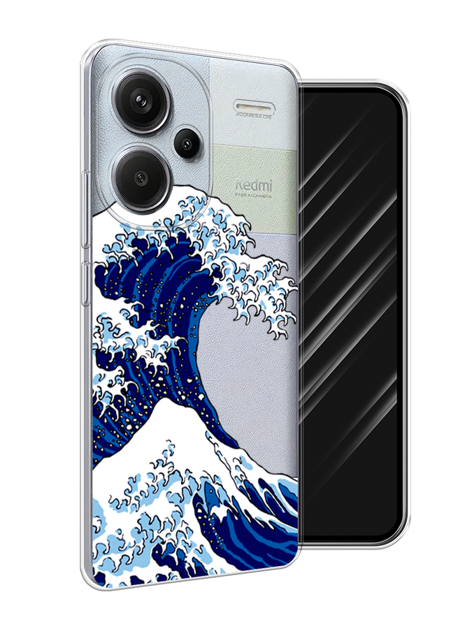 

Чехол Awog на Redmi Note 13 Pro+ "Волна в Канагаве", Синий;белый, 320250-1