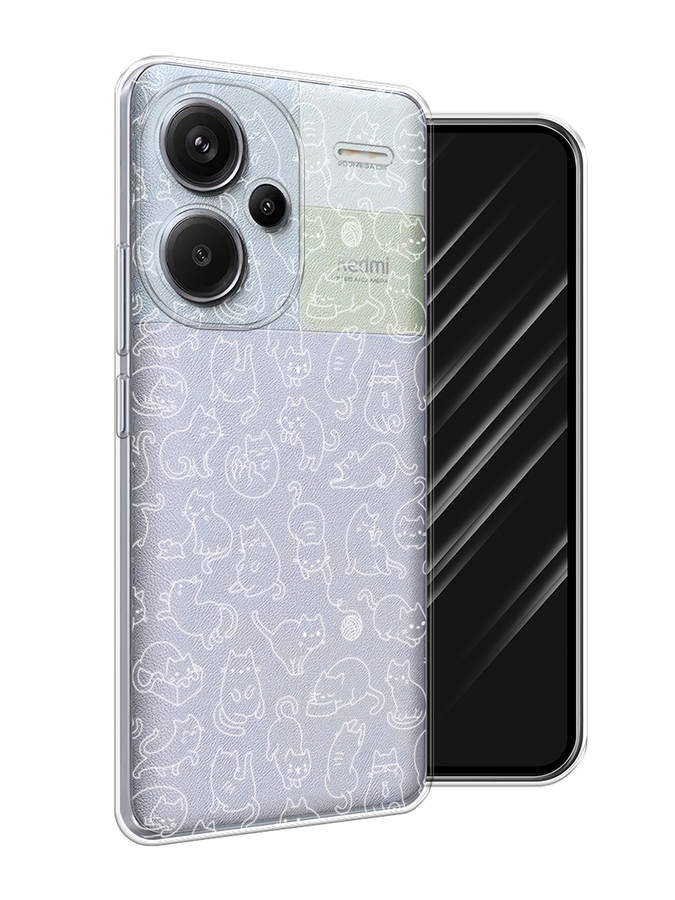

Чехол Awog на Redmi Note 13 Pro+ "Шкодливые котики", Прозрачный;бежевый, 320250-1