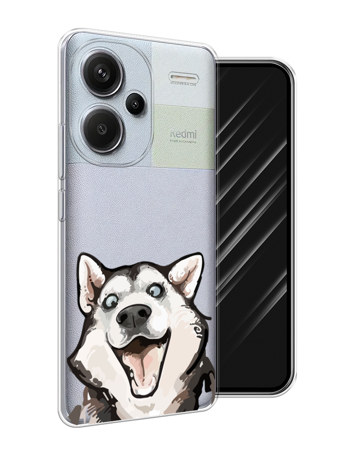 

Чехол Awog на Redmi Note 13 Pro+ "Радостный хаски", Белый;голубой;черный, 320250-1
