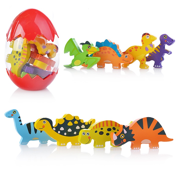 фото Деревянная игрушка oubaoloon динозавры в яйце