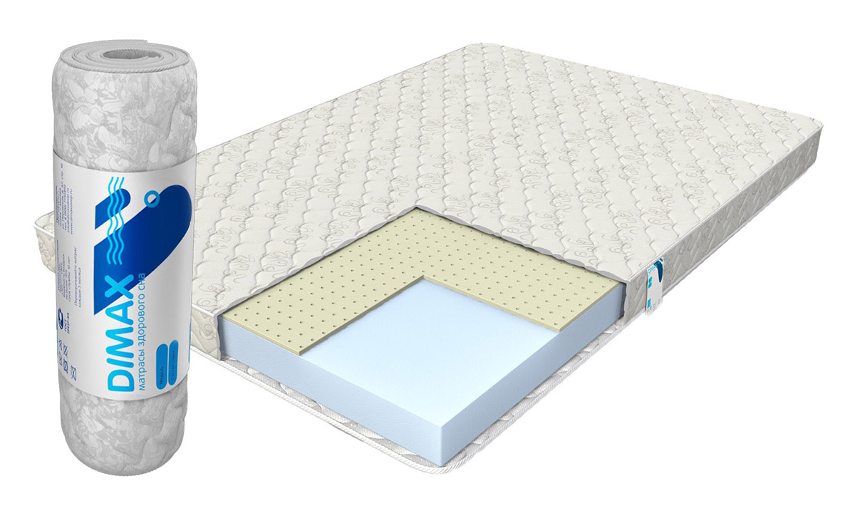 

Матрас ортопедический беспружинный DIMAX Практик Чип Ролл 10 латекс 135х190, Практик Чип Ролл 10 латекс