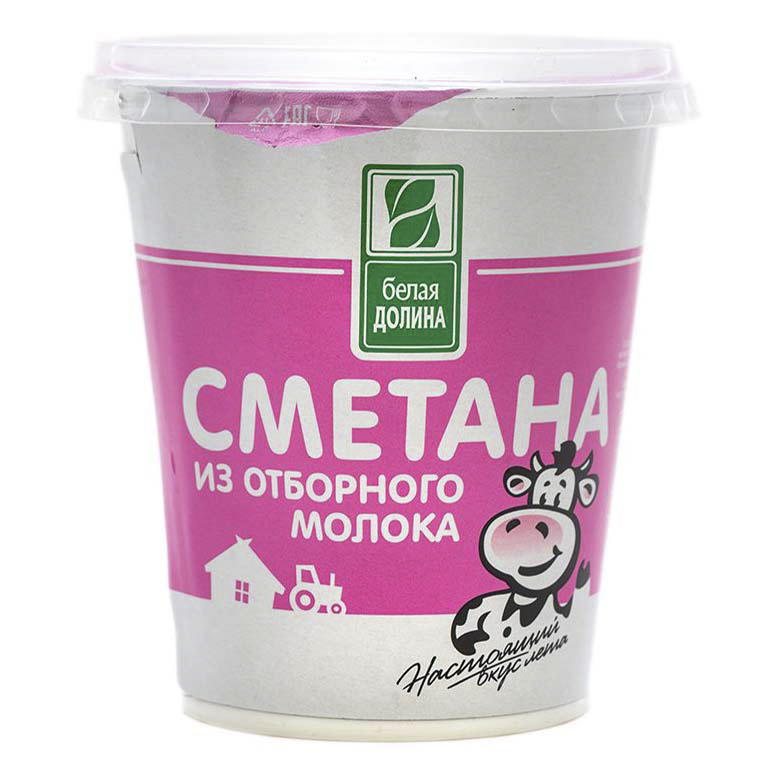 

Сметана Белая долина из отборного молока 20% бзмж 350 г