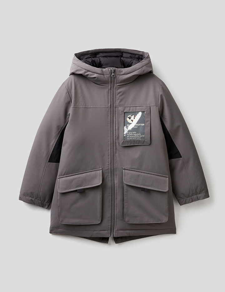 

Куртка для мальчиков Benetton цв. серый р.128, 21A_2X9P53OI0