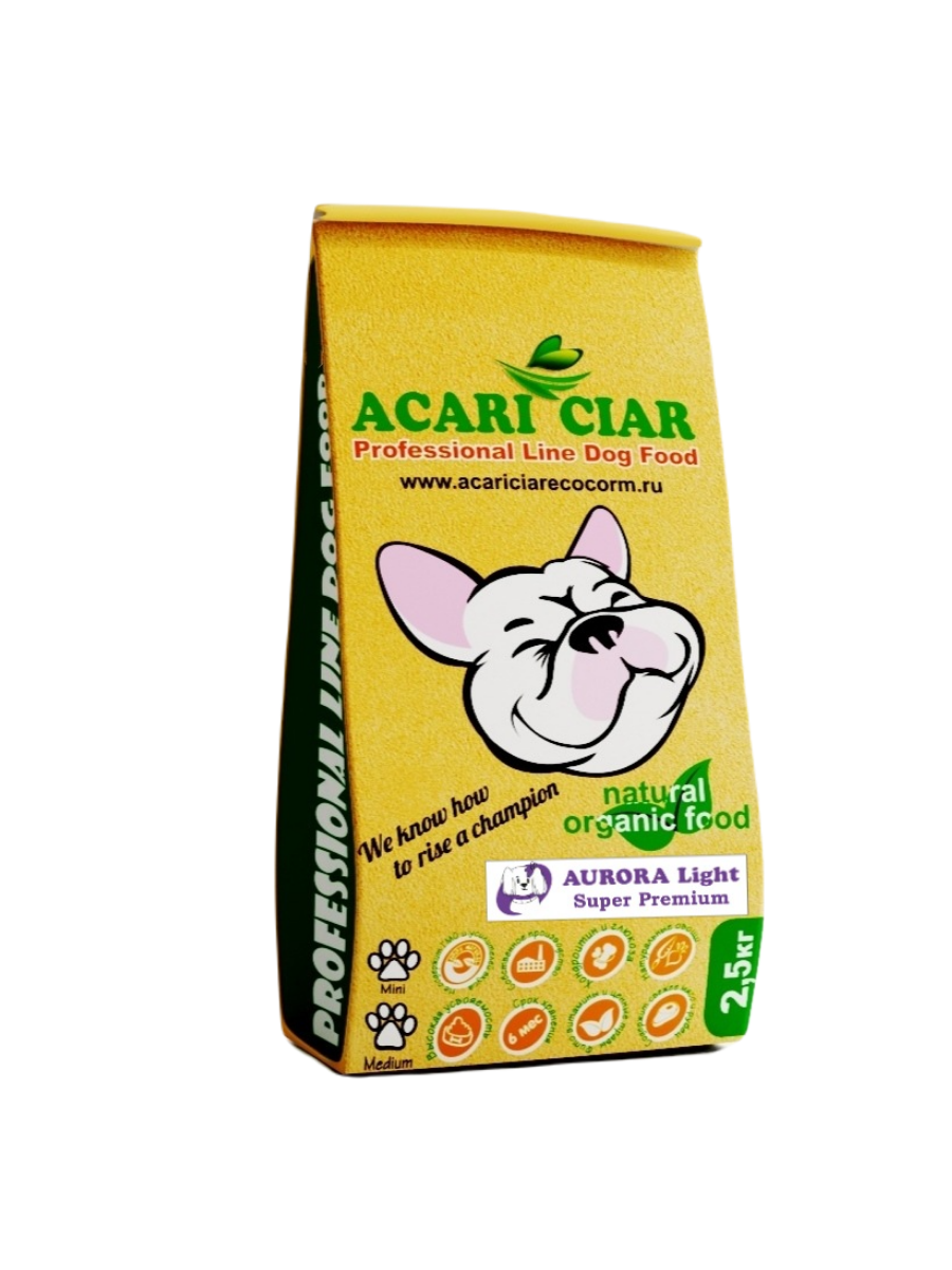 фото Сухой корм для собак acari ciar aurora light телятина, super premium, мини гранулы, 2.5 кг