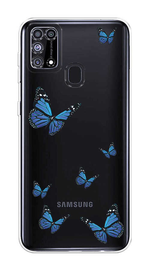 

Чехол на Samsung Galaxy M31 "Blue butterflies", Синий;черный, 2100750-1