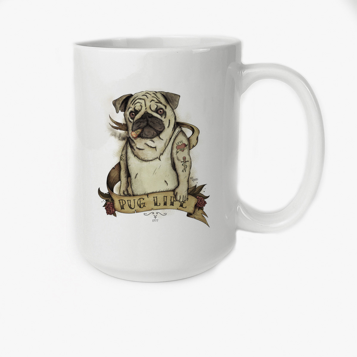 

Кружка CoolPodarok Мопс Pug life