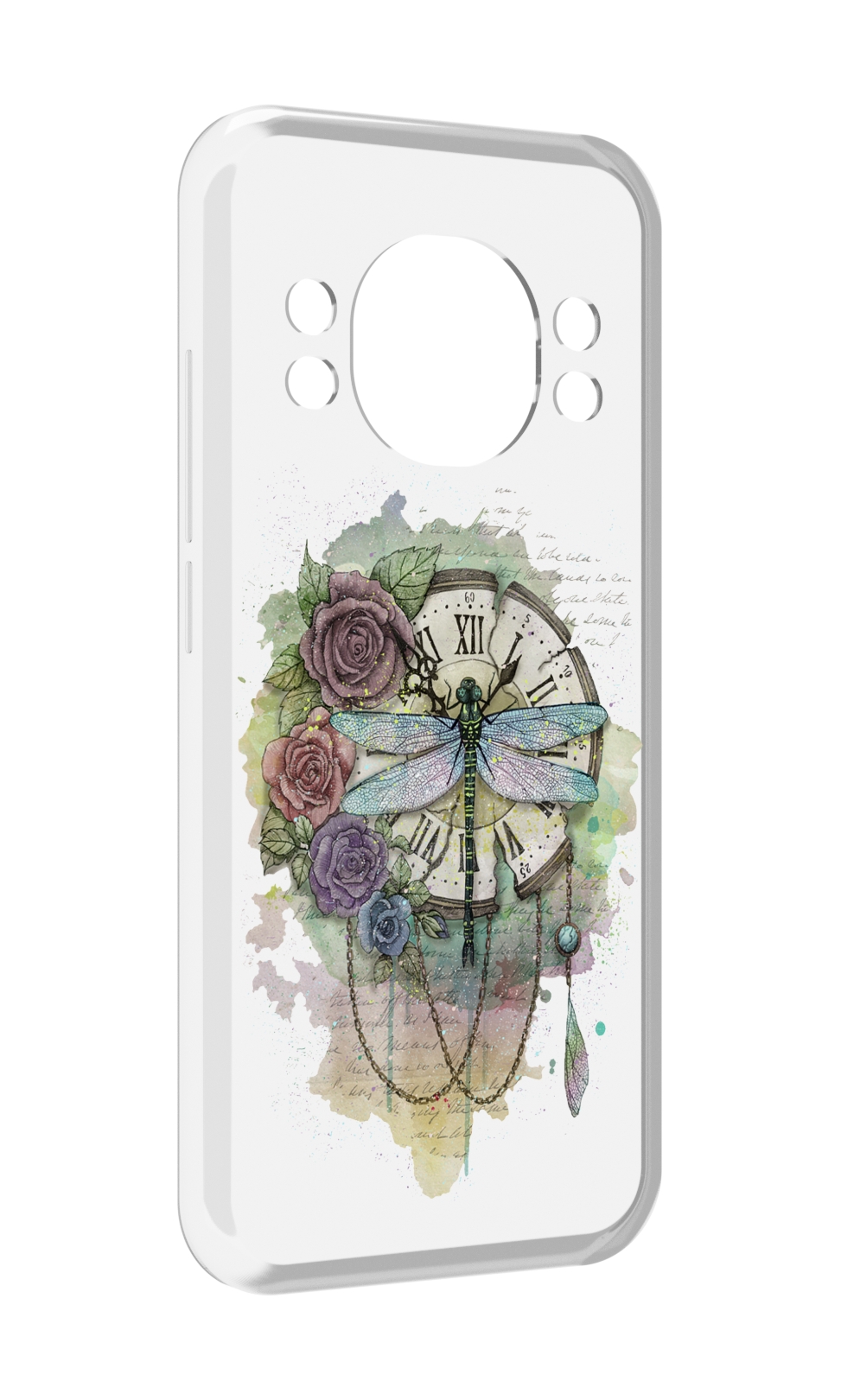 

Чехол MyPads старинные часы в цветах для Doogee S98 / S98 Pro, Прозрачный, Tocco