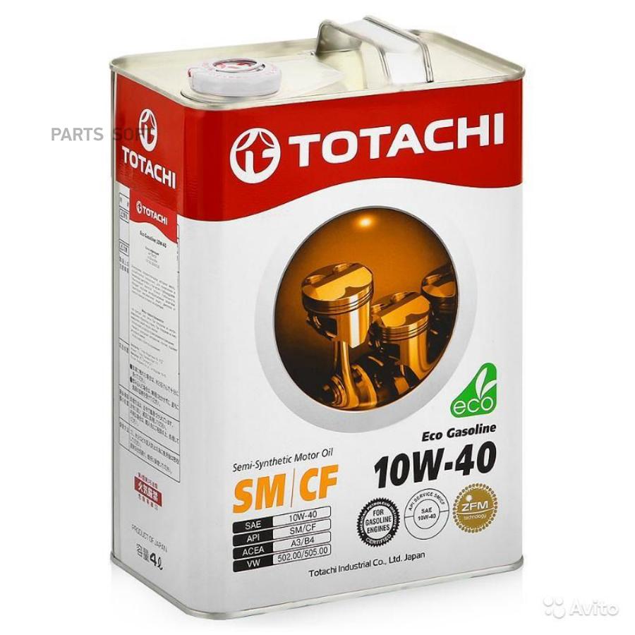 Моторное масло Totachi полусинтетическое Eco Gasoline 10W40 SN/CF 4л