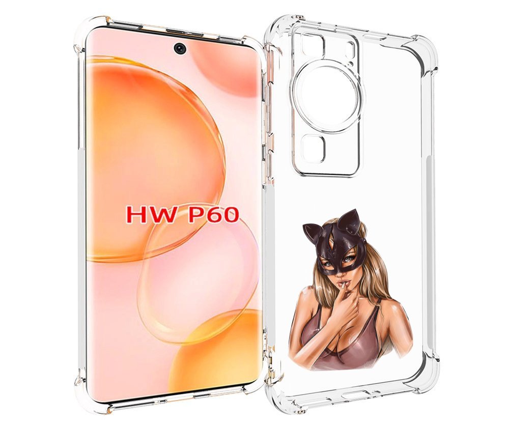 

Чехол MyPads девушка-в-купальнике-с-маской-кошки женский для Huawei P60, Tocco
