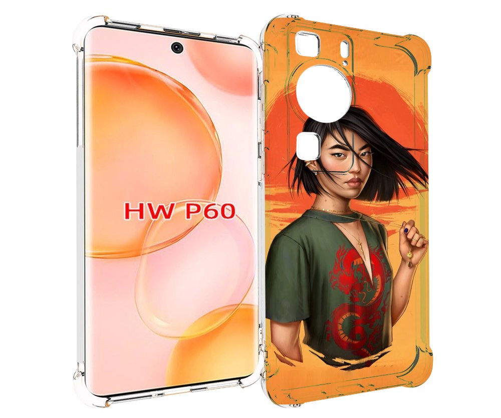 

Чехол MyPads девушка-в-оранжевом-фоне женский для Huawei P60, Tocco