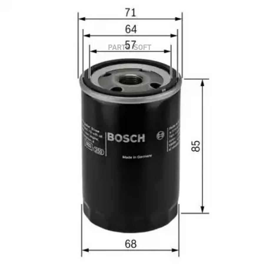 

BOSCH Фильтр масляный MITSUBISHI Colt VI 1.1-1.5 6/04->,SMART Forfour 1.1-1.5 4/04->