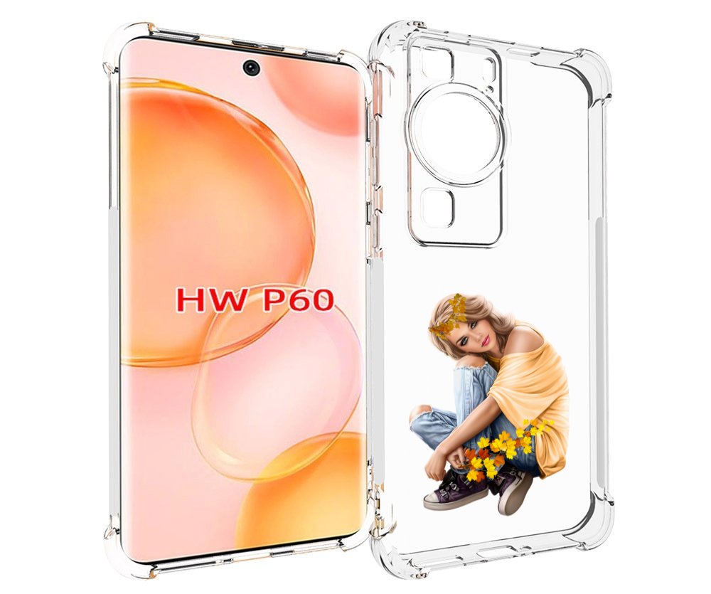 

Чехол MyPads девушка-в-цветочками женский для Huawei P60, Tocco