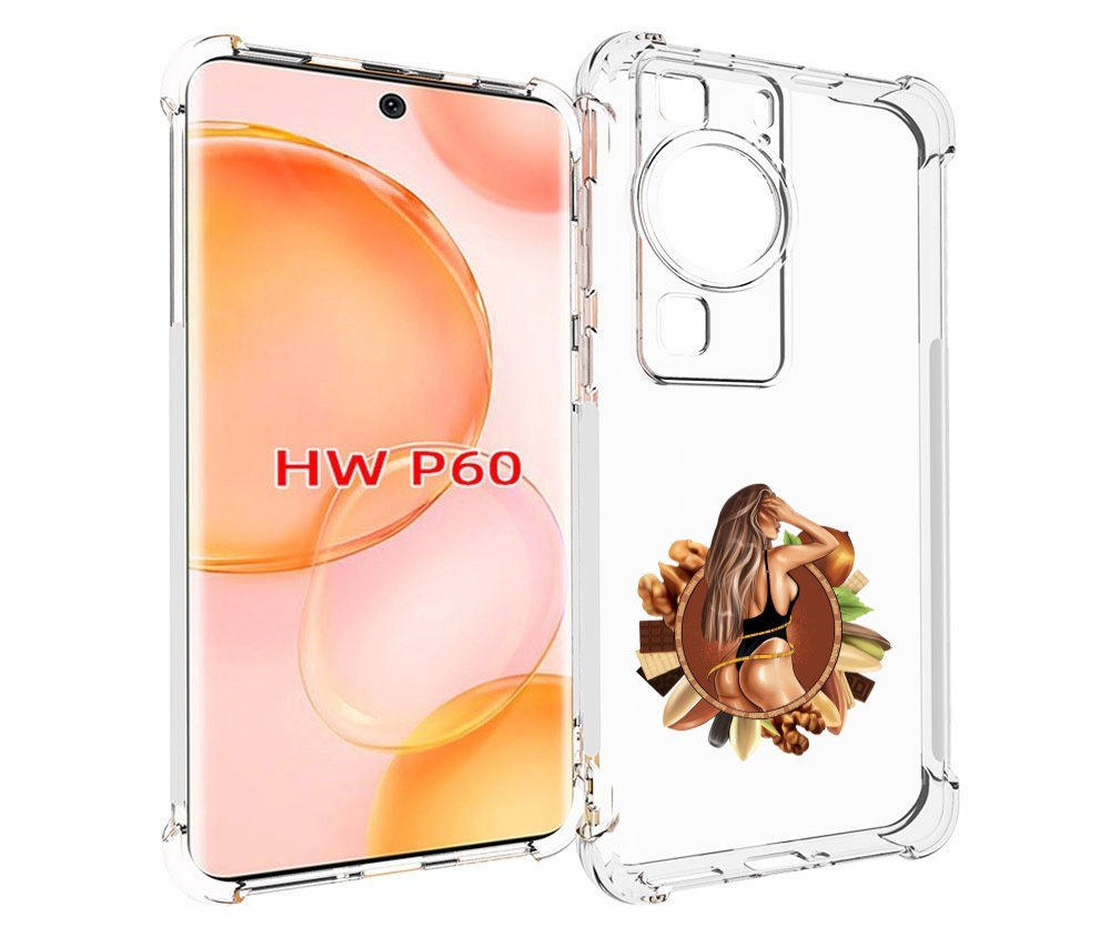 Чехол MyPads девушка-в-черном-купальнике женский для Huawei P60