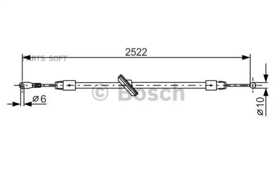 

BOSCH Трос ручного тормоза MB SPRINTER/VW CRAFTER 2522мм
