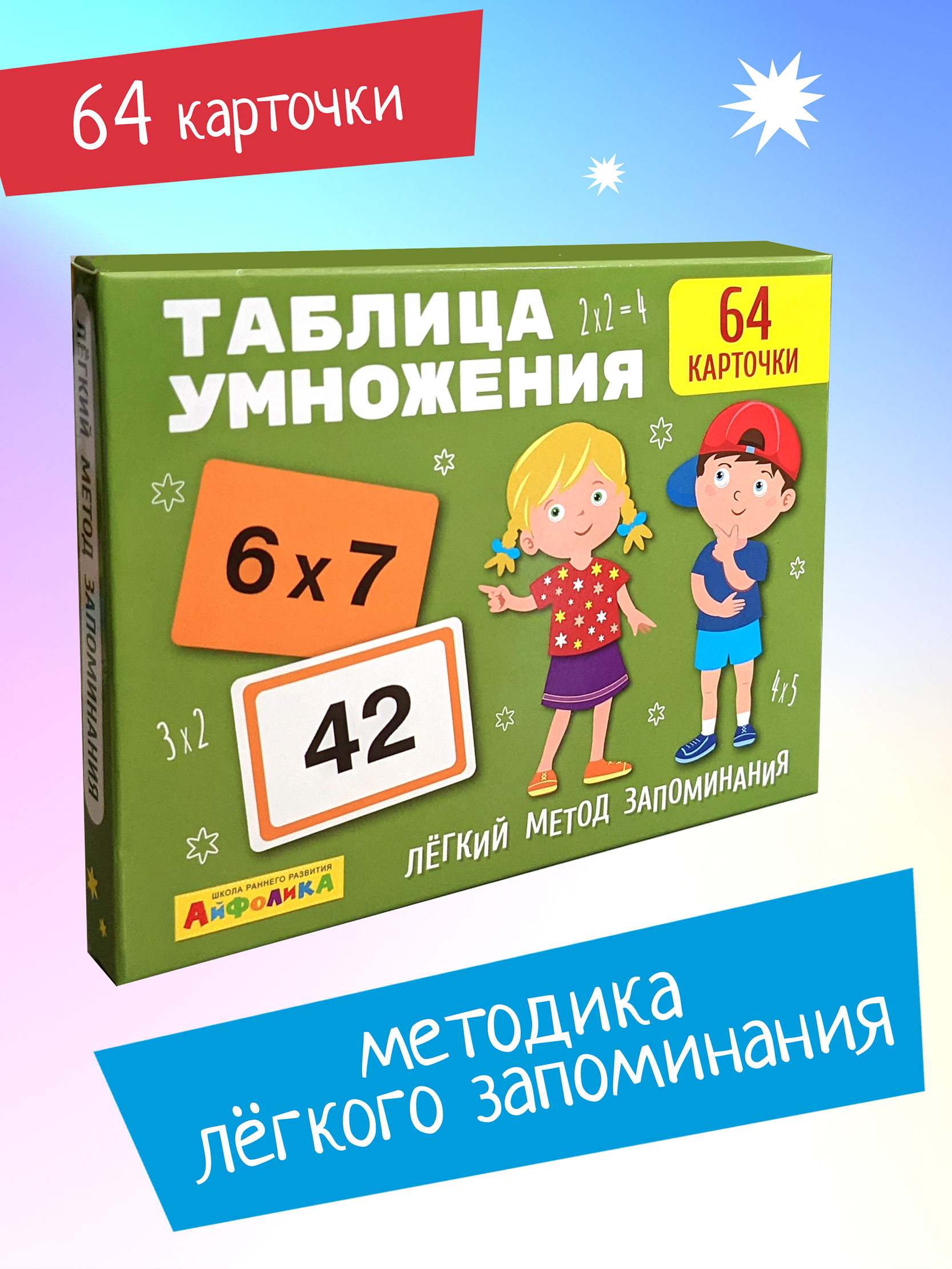 Обучающий набор карточек Айфолика Таблица умножения набор плакатов выручалкин таблица менделеева и растворимости 400х600 мм 2 шт