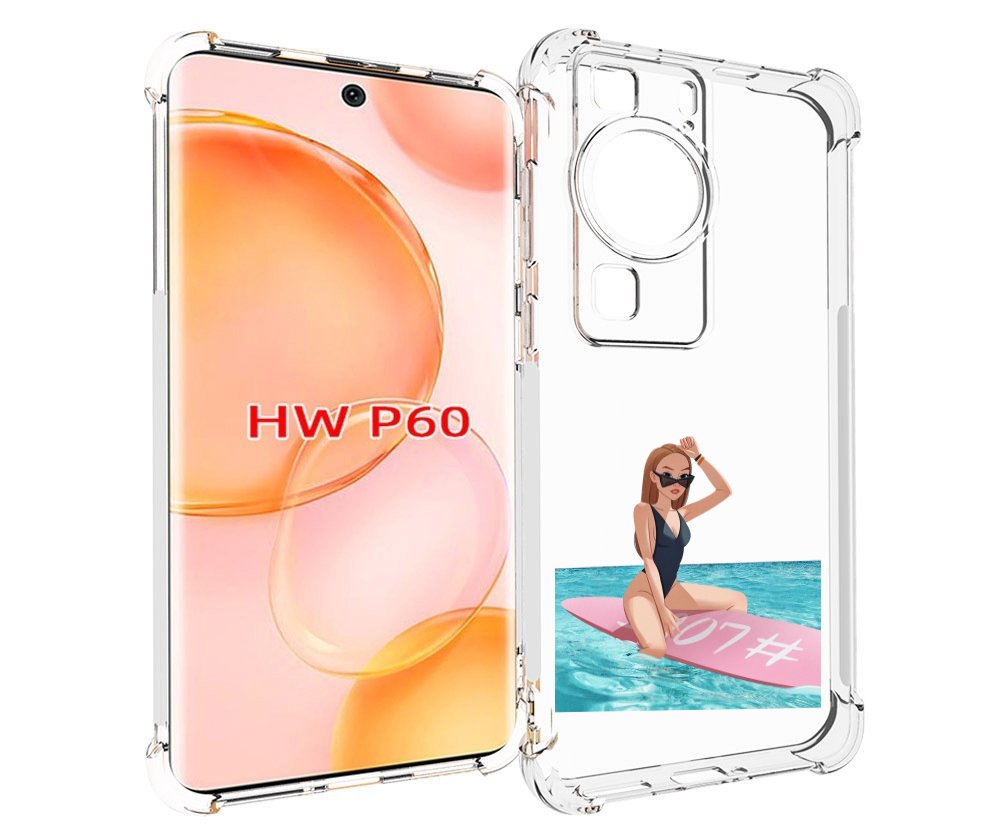 

Чехол MyPads девушка-на-серфе женский для Huawei P60, Tocco