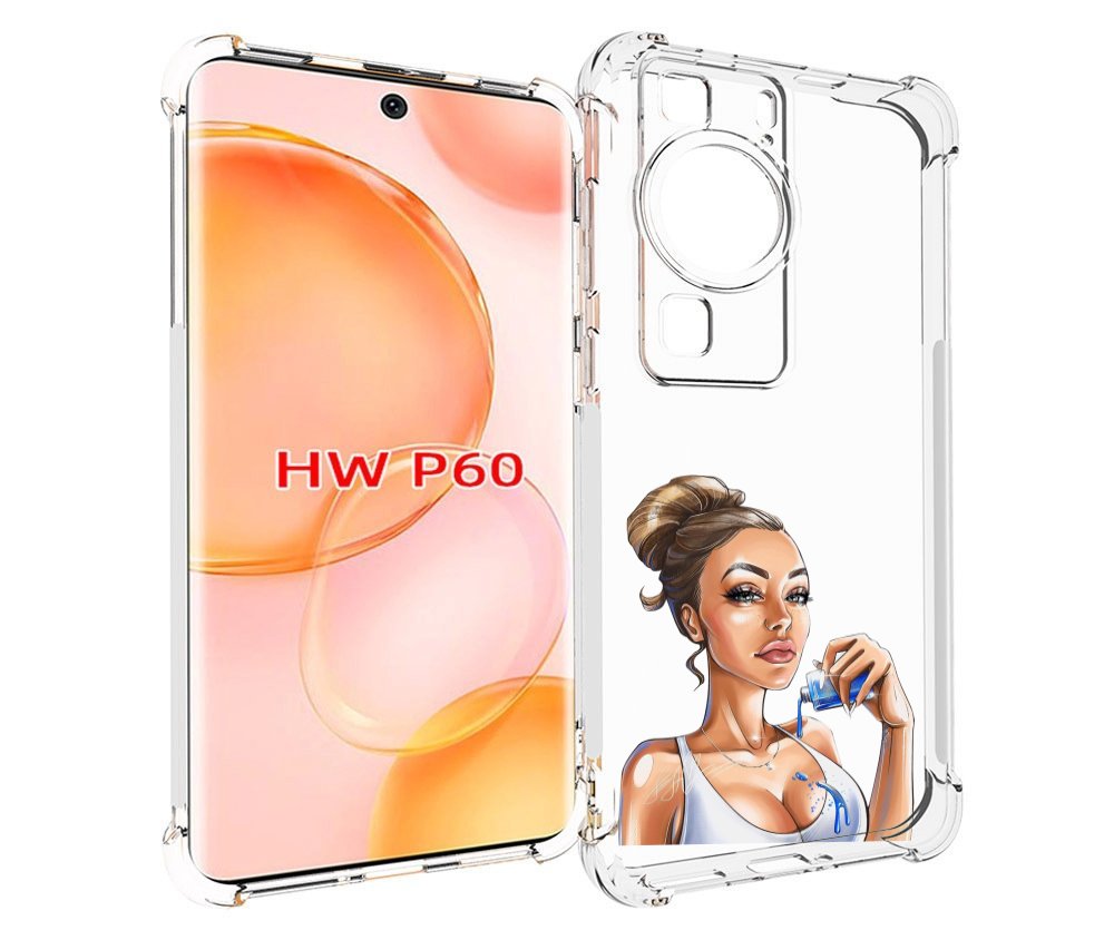

Чехол MyPads девушка-пролила-краску женский для Huawei P60, Tocco