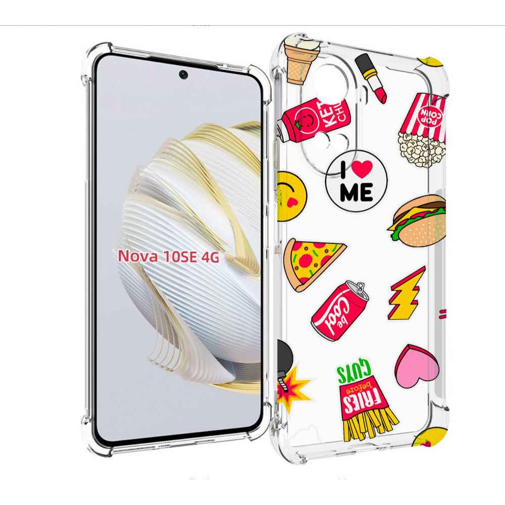 

Чехол MyPads фаст-фуд для Huawei Nova 10 SE, Прозрачный, Tocco