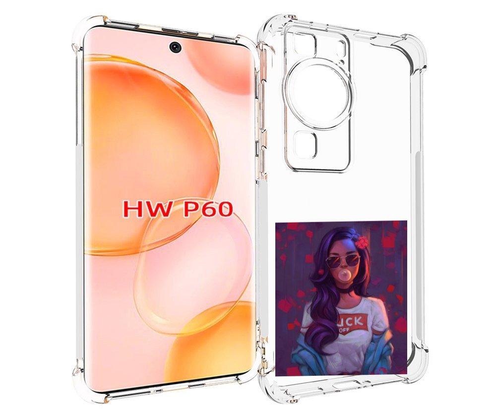 

Чехол MyPads девушка-с-жвачкой женской для Huawei P60, Tocco