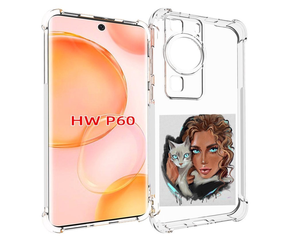 

Чехол MyPads девушка-с-котом-голубые-глаза женский для Huawei P60, Tocco