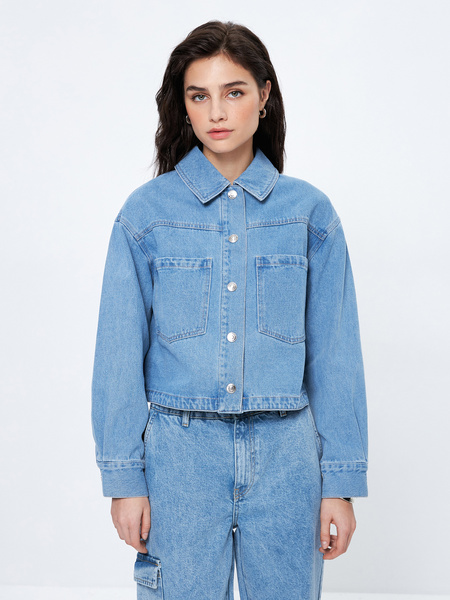

Джинсовая куртка женская ZARINA 3225445645 голубая XL, Голубой, 3225445645