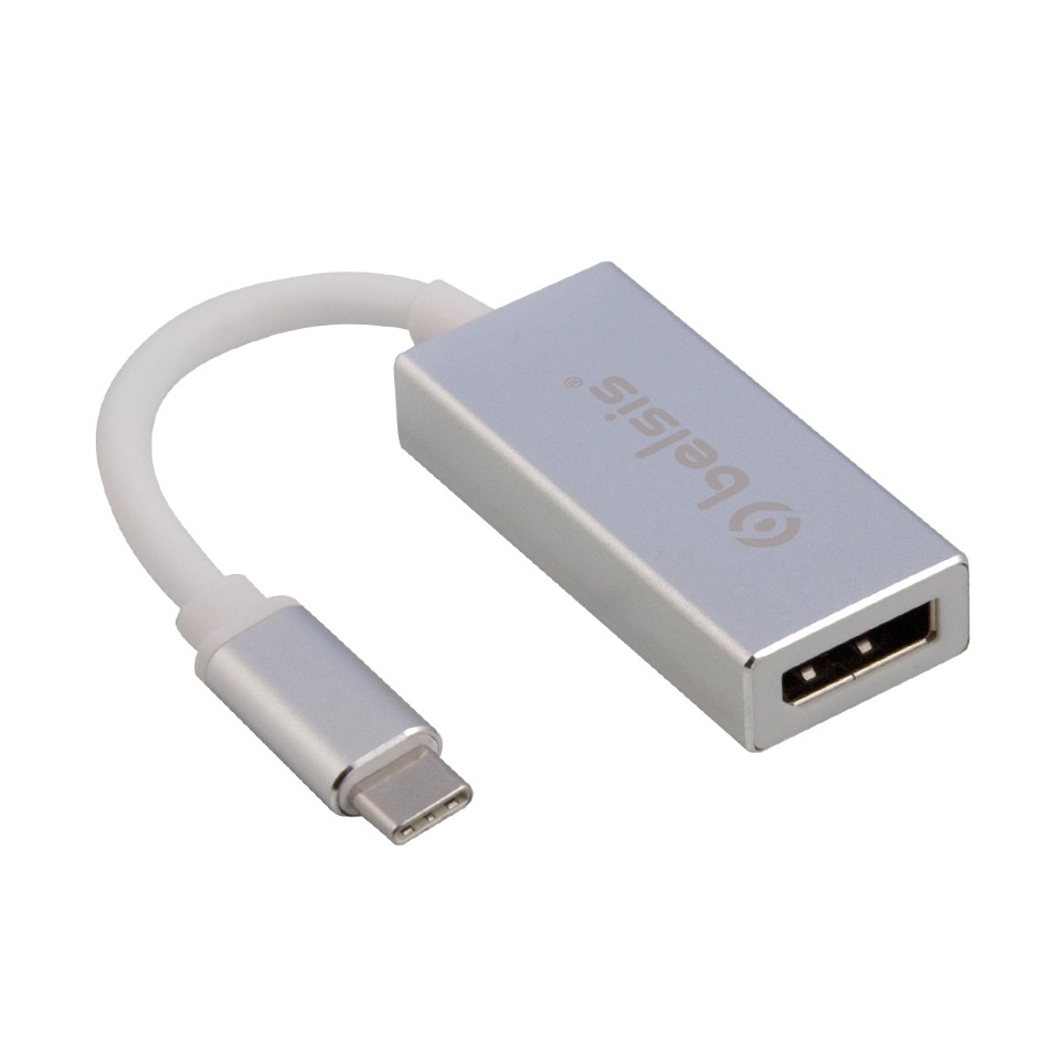 фото Переходник адаптер usb 3.1 type c (m) – displayport (f), 4k, 0,2 м, серебристый bw8812 belsis