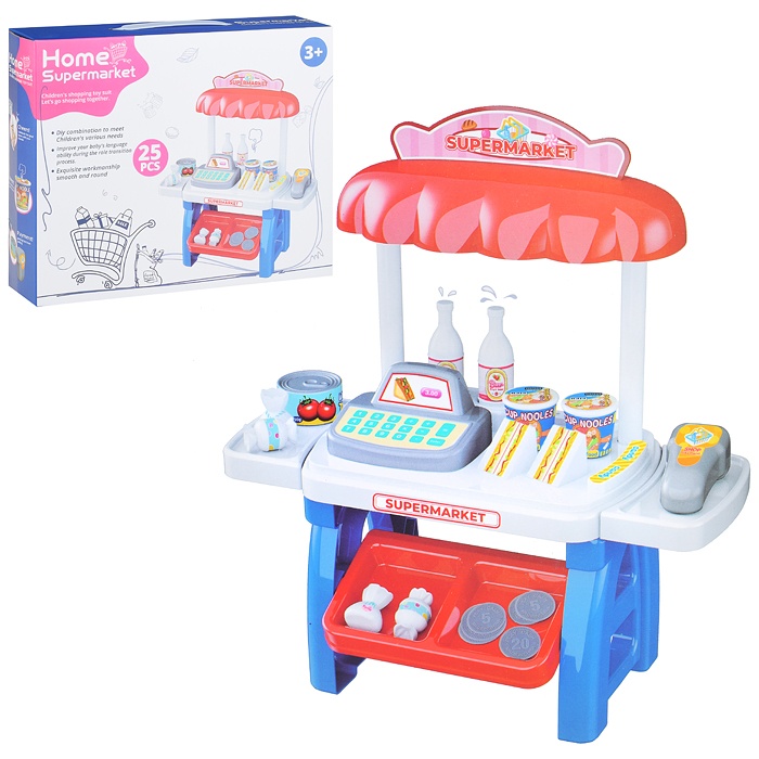 

Детская касса-магазин Oubaoloon с прилавком, в коробке, Разноцветный, с прилавком, в коробке