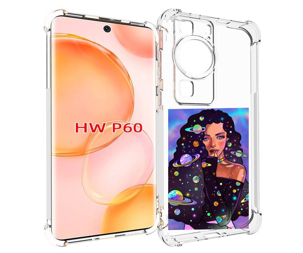 

Чехол MyPads девушка-с-планетами-в-волосах женский для Huawei P60, Tocco