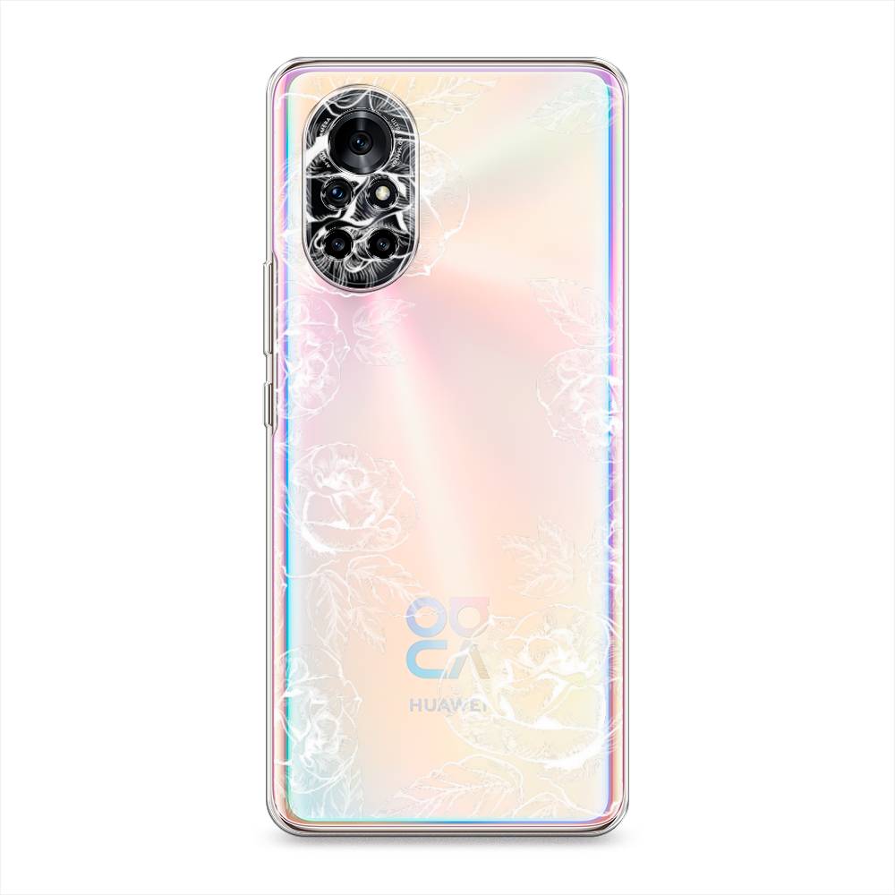 

Чехол на Honor V40 Lite "Розы графика", Черный;серый, 6105750-2