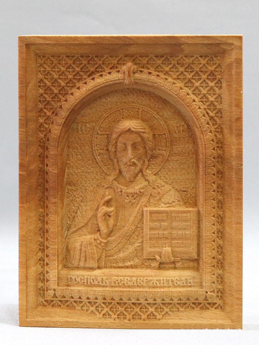 Икона Иисуса Христа Господь Вседержитель  BOGATAstudio, деревянная освященная