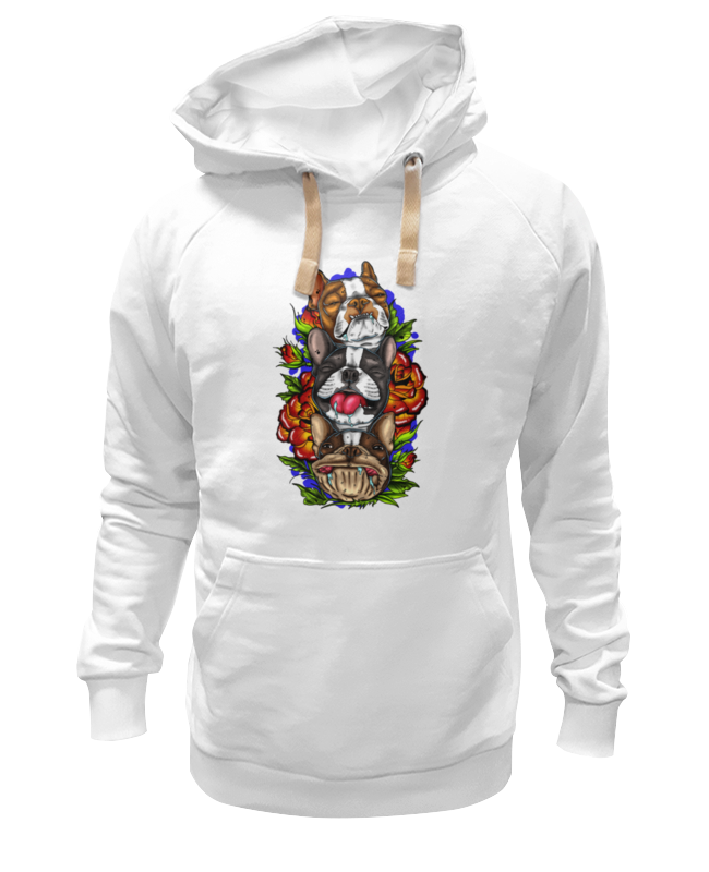 

Худи унисекс Printio Бульдоги белое 2XL, Белый, Бульдоги
