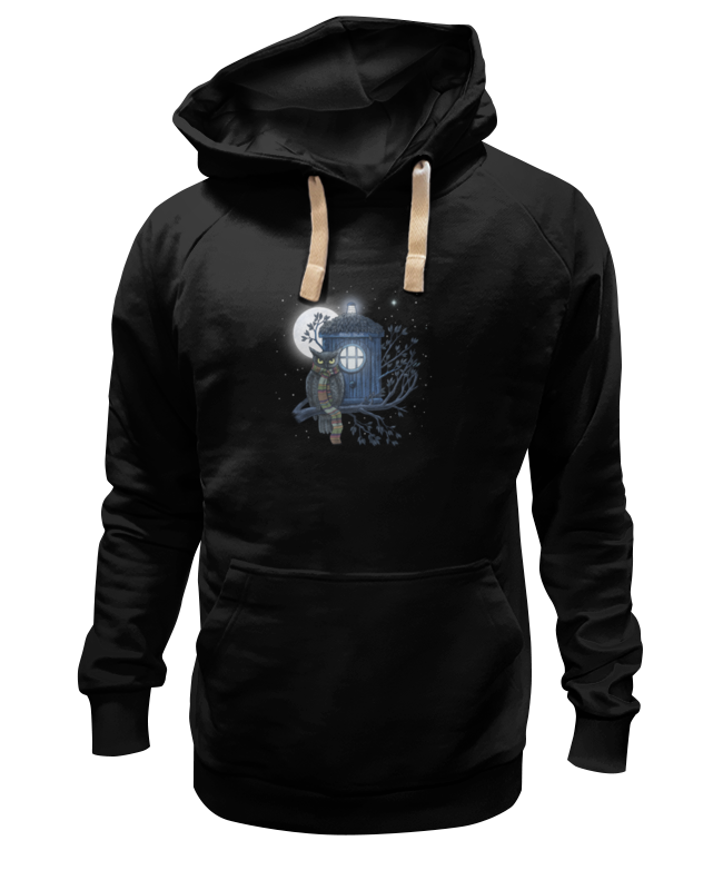 

Худи унисекс Printio Сова и тардис черное 2XL, Черный, Сова и тардис