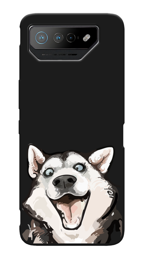 

Чехол Awog на Asus ROG Phone 7 "Радостный хаски", Белый;голубой;черный, 45052-1