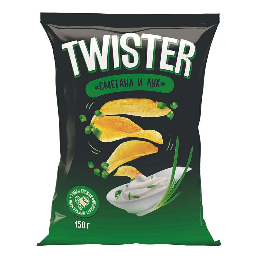 Чипсы картофельные Twister со вкусом сметаны и лука 150 г