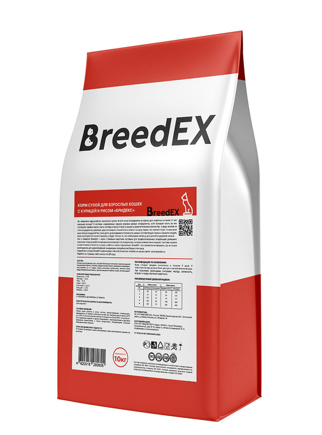 фото Сухой корм для кошек breedex курица, 10кг