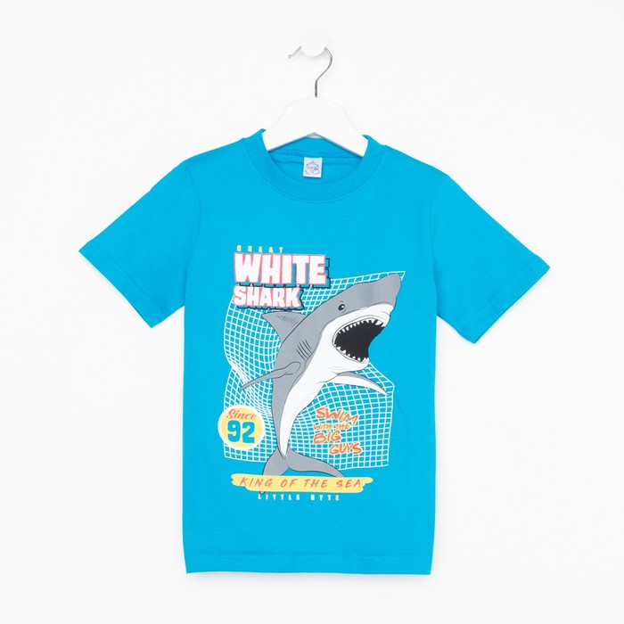 

Футболка для мальчика, цвет темно-бирюзовый, рост 104