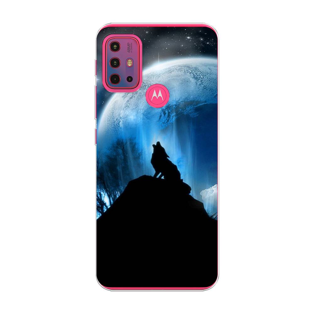 

Чехол на Lenovo K13 Note/Motorola Moto G10/G20/G30 "Волк 2", Синий;черный;белый, 242250-1
