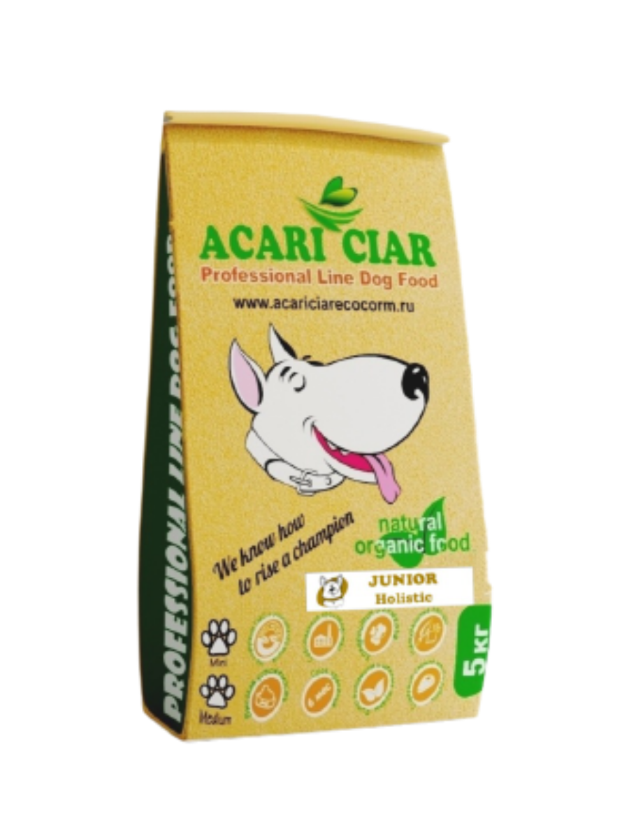 

Сухой корм для собак Acari Ciar JUNIOR Holistic для щенков 6-18 мес, средние гранулы, 5 кг, juniordog5m