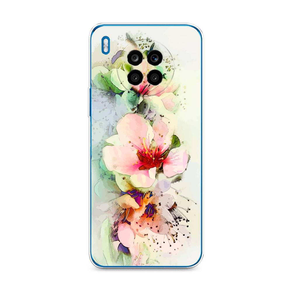 

Чехол на Huawei Nova 8i "Нежные цветы", Зеленый;розовый, 6106450-2