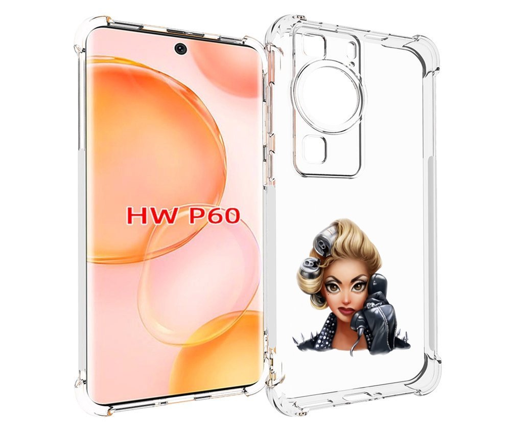 

Чехол MyPads девушка-смайлик-с-телефоном женский для Huawei P60, Tocco