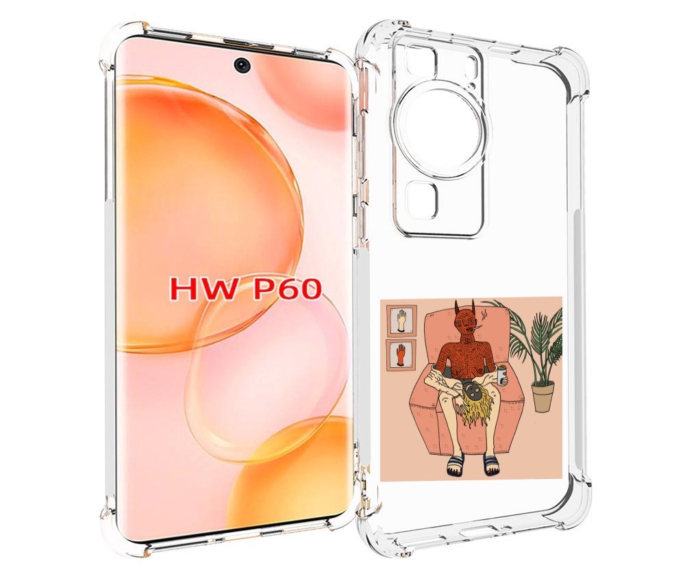 Чехол MyPads девушка-сняла-кожу для Huawei P60