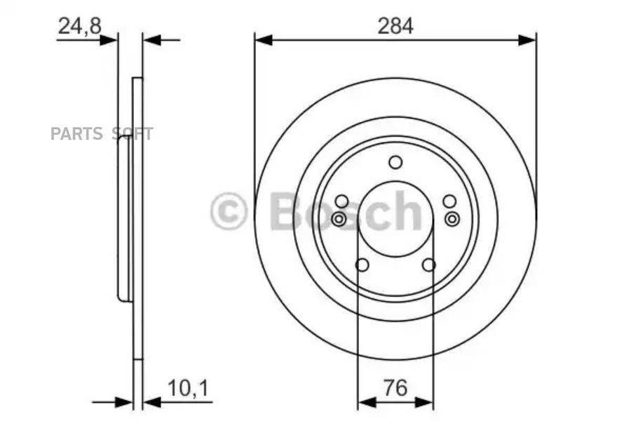 

BOSCH Диск торм. зад.[284x10] 5 отв. HYUNDAI i40 CW 1,6-2,0/GDI/CRDi 07/11->
