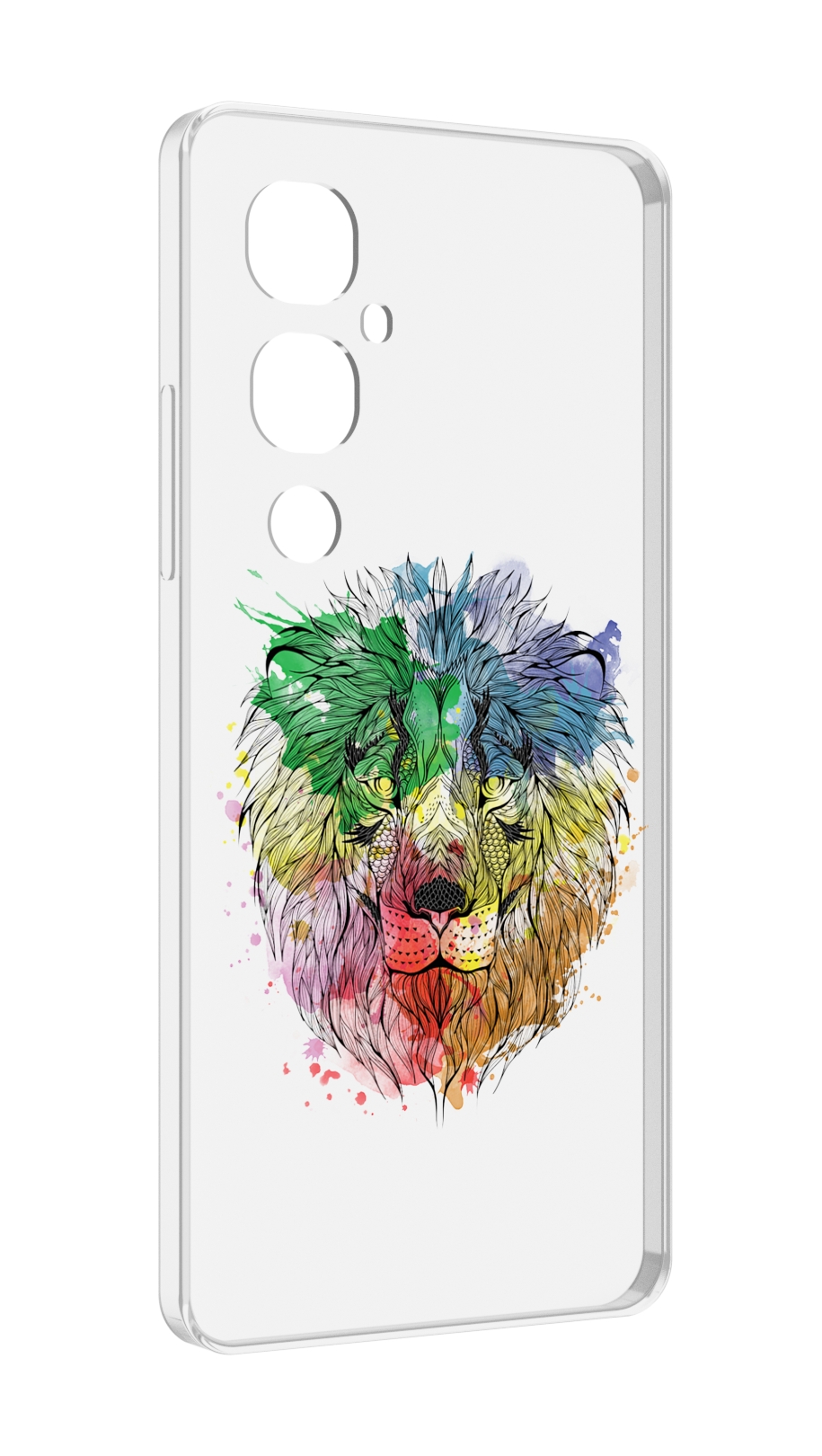 

Чехол MyPads разноцветный гордый лев для Tecno Pova 4 Pro, Прозрачный, Tocco